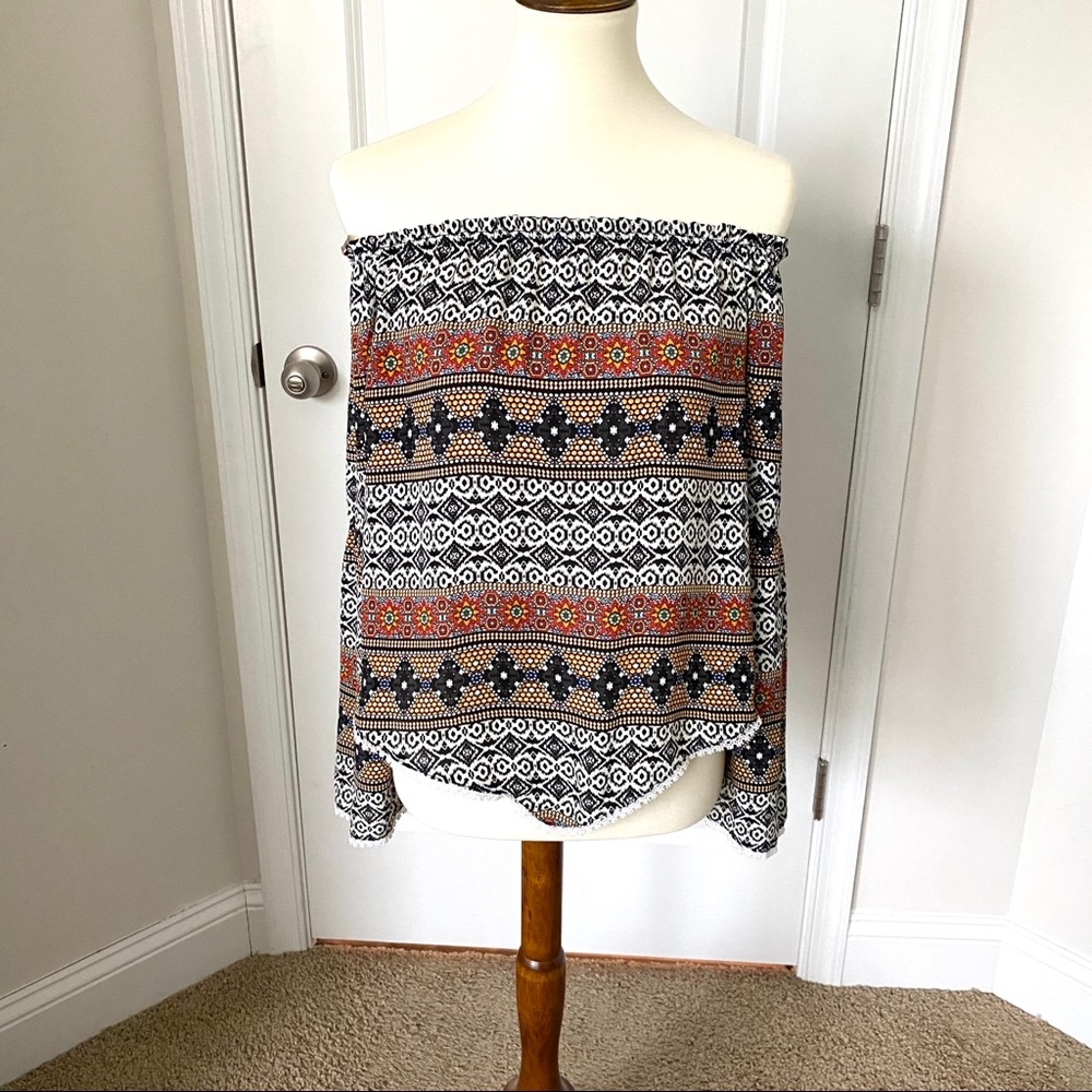 Socialite Off-Shoulder Top Bell Sleeves